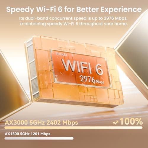 Tenda AX3000 WiFi 6 Mesh System Nova MX12 - Whole Home Covers up to 7000 sq.ft - Dual-Band Mesh Network for 160+ Devices - 1.7 GHz Quad-Core CPU - Replaces Wireless Router - 3-Pack(2025 New Version)