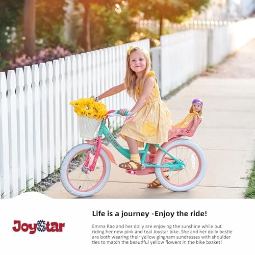 JOYSTAR Unicorn Kids Bike for Girls Ages 2-9 Years Old, 12 14 16 18 Inch Kids Bike with Training Wheels, Doll Seat, Streamers and Basket, Toddler Girls Bike, Multiple Colors