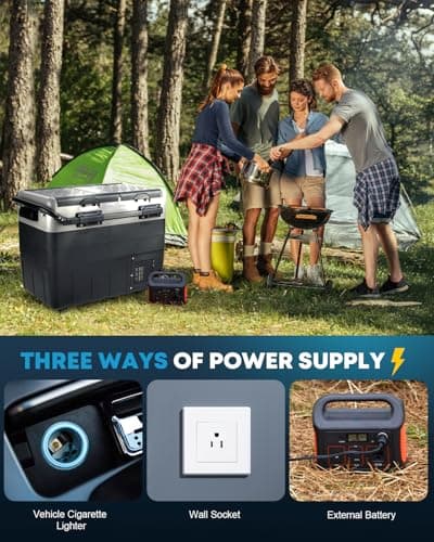 Kohree 12V Car Refrigerator, 53 Quart (50L) Portable Refrigerator, Dual Zone -4℉-68℉ Car Fridge Portable Freezer 12/24V DC and 100-240V AC for RV, Camping,Travel