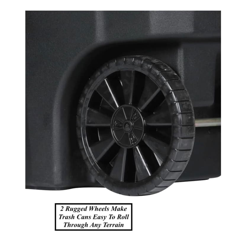 64 Gallon Garbage Cans Trash Cans 2 Rugged Wheels Ergonomic Handle and Lid Heavy Duty Construction Built for Toughness and Maximum Impact Resistance Perfect for Both Indoor Or Outdoor Use