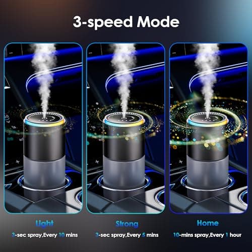 Car Air Freshener, Smart Car Air Freshener,car Diffuser with 150 ML (5oz) Capacity Multi-fragrance,RGB Music Syncing Light, Auto On/Off (Cologne)