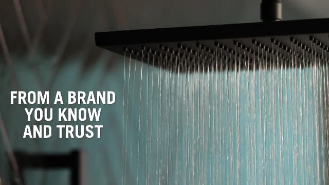 Delta Brushed Nickel Square Rain Shower Head, 12 Inch Metal Large Shower Head Rainfall, Overhead Rain Showerhead, 2.5 GPM Flow Rate, Stainless 52159-SS25