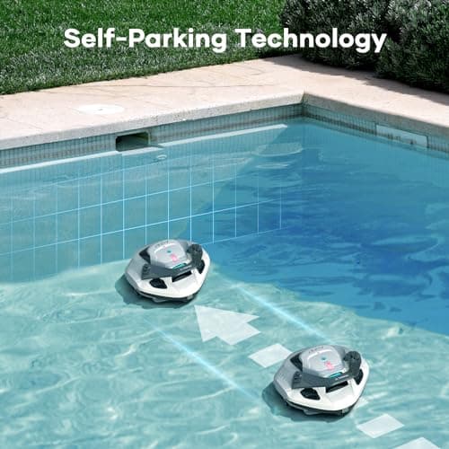 AIPER Cordless Robotic Pool Vacuum, Self-Parking Technology, Portable, Ideal for Above-Ground Flat Pool up to 40 Feet