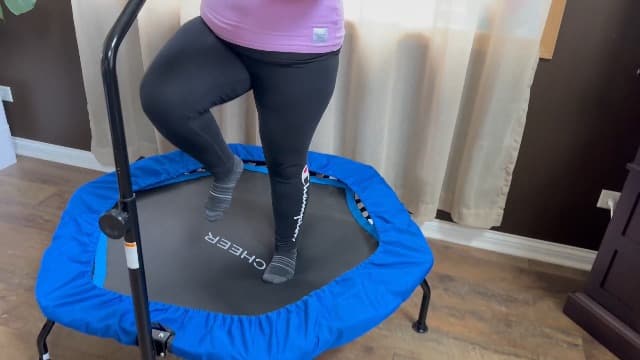 ANCHEER 50" Rebounder Trampoline for Adults- 2025 Foldable Mini Trampoline with Bar- Exercise Trampoline for Adults, Max Load 560lbs, for Indoor/Garden Workout