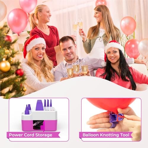 ETENWOLF P600 Electric Balloon Pump for All Balloons with 3 Nozzles 110V 600W Balloon Blower for Party Metalic Latex 260q Foil Balloons, Balloon Inflator for Birthday Decorations