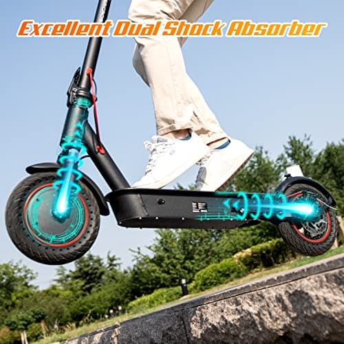 EVERCROSS Electric Scooter, 350W/500W Electric Scooter Adults, 8.5"/10" Tires, Up to 19/22 Miles Range, 19 MPH Lightweight E-Scooter with Dual Shock Absorption