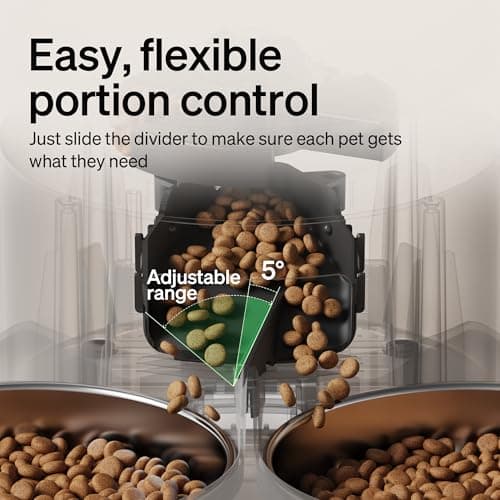 PETLIBRO Automatic Cat Feeder for 2 Cats, 5G&2.4G WiFi Pet Feeders, 5L Programmable Cat Food Dispenser with Airtight Lock-Fresh Technology, Dual Stainless Steel Bowls, Low Food Sensor