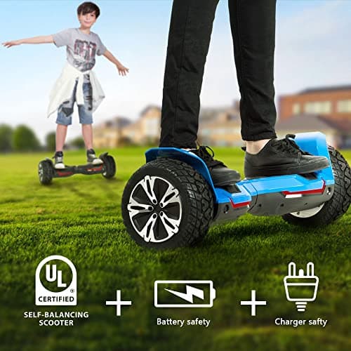Gyroor Warrior 8.5 inch All Terrain Off Road Scooter with Bluetooth Speakers and LED Lights, UL2272 Certified Self Balancing Scooter