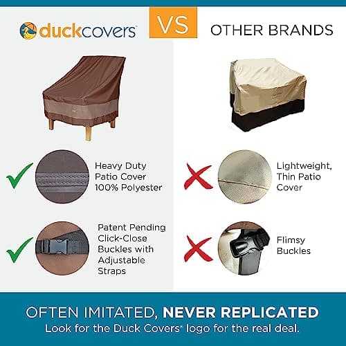 Duck Covers Ultimate Waterproof Patio Sofa Cover, Outdoor Couch Cover with All Weather Protection, Patio Furniture Covers with Attachment Strap, 77"W x 35"D x 35"H, Outdoor Sofa Cover