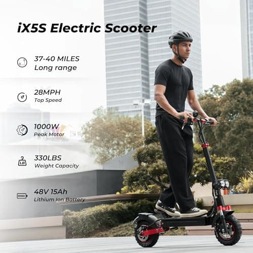 iScooter Electric Scooter, 40/43/50 Miles Long Range & 28/38 MPH Top Speed E Scooter, 10/11/12" Offroad Pneumatic Tire Scooter for Adults with Turn Signals, Double Braking Systems, APP and Storage Bag