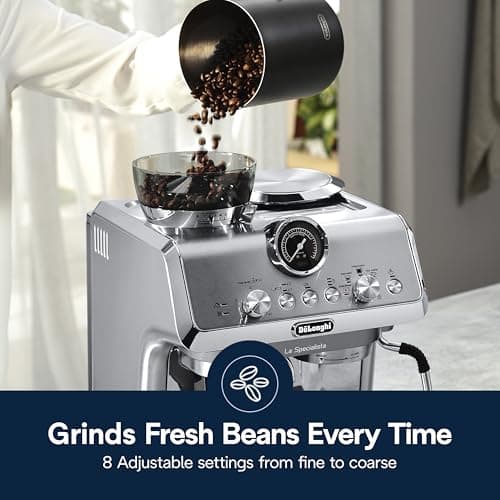 De'Longhi La Specialista Arte Evo Espresso Machine - Compact Cold Brew Coffee Maker with Grinder, Frother, Variable Temp Control & Tamping Tools - Home Barista Kit for Lattes, Cappuccinos, Iced Coffee