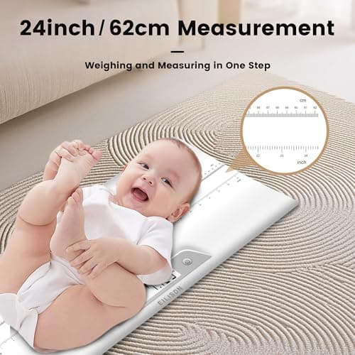 EILISON Baby Scale with Height Measuring - Digital Weight Scale for Infants, Toddlers & Pets - 0.1-44 lbs, Tare Function, Hold Feature, Accurate Baby Weighing Scale for Growth Tracking (White)