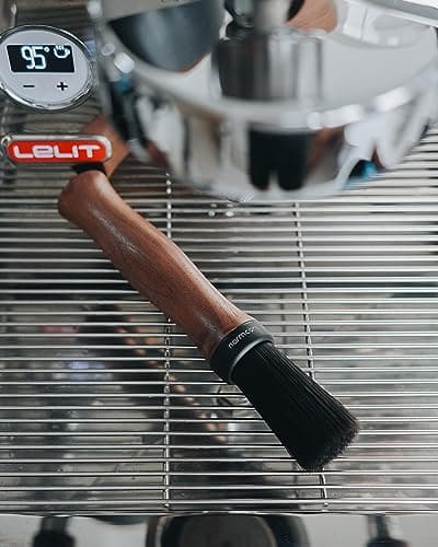 Normcore Barista Brush - Coffee Cleaning Brush - Genuine American Walnut Wood Handle Espresso Brush Cleaner - Coffee Bar Brush Espresso Grinder Brush - Coffee Cleaning Tool