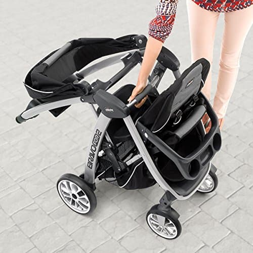 Chicco BravoFor2 Standing/Sitting Double Stroller - Iron | Black/Grey