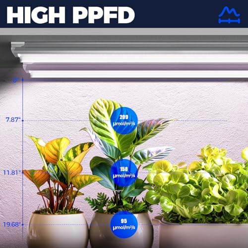 Barrina 4FT T8 Plant Grow Light, 252W(6 x 42W, 1400W Equivalent), Full Spectrum, LED Growing Lamp Fixture for Indoor Plant Growing, with ON/Off Switch & V-Shaped Reflector, Pinkish White, 6-Pack