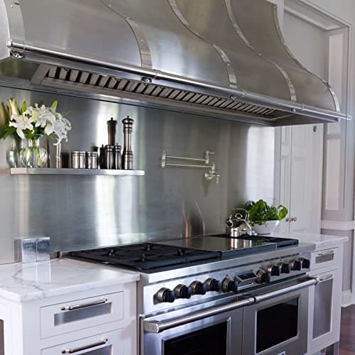 Akicon Range Hood Insert 48 Inch, 1200 CFM Built-in Kitchen Hood with 4 Speeds, Ultra-Quiet Stainless Steel Ducted Vent Hood Insert with Dimmable LED Lights and Dishwasher Safe Filters (Warm White)