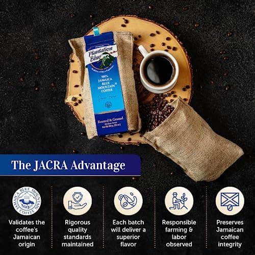 PREMIUM PLANTATION BLUE TRADITION CLASS EXPERIENCE 100% Jamaica Blue Mountain Coffee Medium Roasted and Ground (16oz)