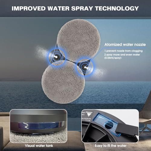 S6 Window Cleaner Robot with Leather Belt Dual Water Spray 3500Pa Houshold Window Cleaning Robot with AI Path Planning Low Noise Glass Cleaning Robot for Frame/Frameless Glass