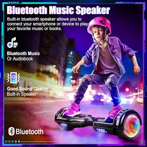 Self Balancing Scooters with Bluetooth & Corlorful LED Lights, Gifts for Kids & Adults & Girls & Boys, for All Ages