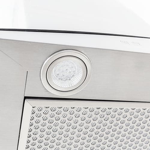 PROLINE 30-Inch Island Range Hood, Ducted, 600 CFM, Stainless Steel, LED Lights, ULTRA-QUIET Blower Motor, 6 Speed, 3-Year Warranty, Dishwasher-Safe Filters, PLFI 544.30, Kitchen Hood