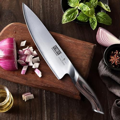 5 Pieces Knife Set, Japanese High Carbon Stainless Steel Kitchen Knife Sets, Professional Ultra Sharp Chef Knives Set with Ergonomic Pakkawood Handle
