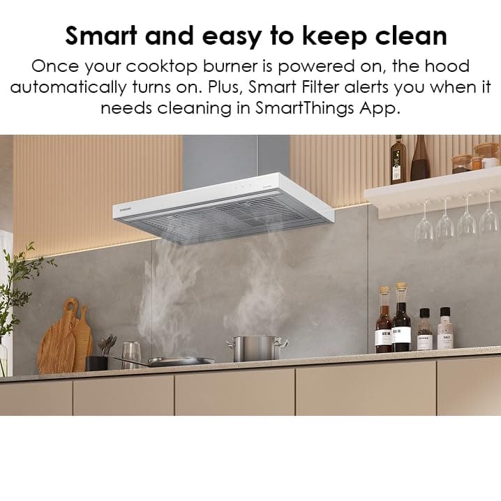 Samsung 36" Bespoke Smart Wall Mount Hood in Clean White, NK36CB600W12AA