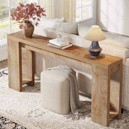 Tribesigns 70.9-Inch Extra Long Console Table, Farmhouse Wood Sofa Table Behind Couch, Narrow Entryway Accent Table for Living Room, Hallway, Entrance, Foyer, Light Oak Brown