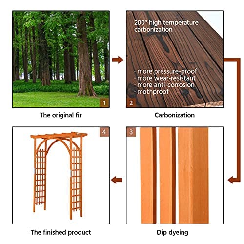 Yaheetech 85in Wooden Garden Trellis Horticulture Garden Arch Arbor for Climbing Planting Plant Stand in Garden Yard Outdoor, Brown