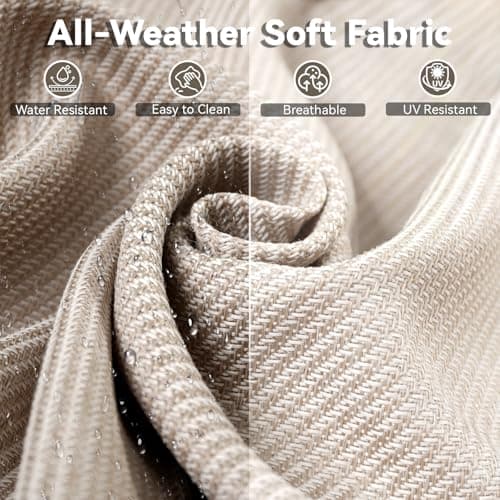 Outdoor Patio Furniture Set-5 Pieces All-Weather Wicker Outdoor Furniture with Swivel Patio Chairs Outdoor Patio Conversation Sets for Garden Porch Deck Grey/Beige