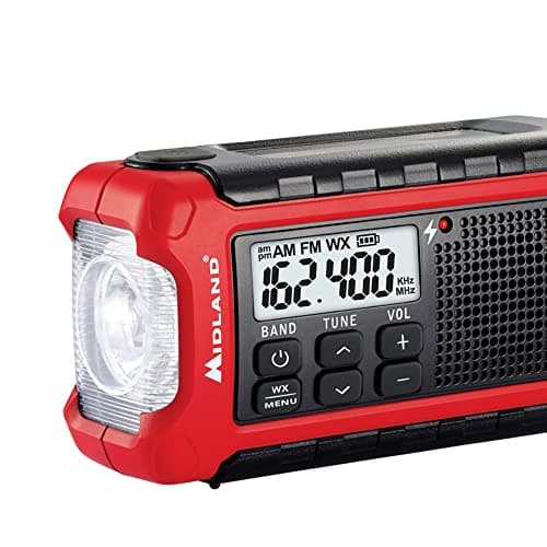 Midland ER210 NOAA Emergency Weather Radio - Compact, Crank, Weather Alerts, AM/FM Radio, Multiple Power Sources, SOS Emergency Flashlight