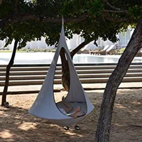 UFO Shape Teepee Tree Hanging Silkworm Swing Chair Hanging Swing Chair,for Kids & Adults Indoor Outdoor Hammock,Orange//406(Color:White)