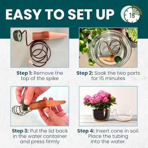 Blumat Classic Plant Watering Stakes - Self-Watering Insert for Indoor and Outdoor Plants - Automatic Slow Release Irrigation System for Potted Plants - Houseplant Care Device (3 Packs)