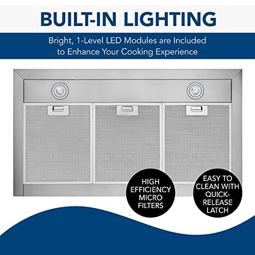 Broan-NuTone BWP1364SS Pyramidal Range LED Lighting Convertiable Wall-Mount Kitchen Chimney Vent Hood, 36-Inch, Stainless Steel