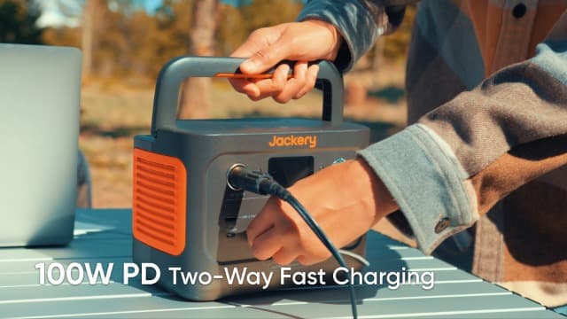 Jackery Solar Generator 240 v2 and 40W Mini Solar Panel, 256Wh LiFePO4 Battery, 300W AC & 100W USB-C Output, Ultra Fast Solar Charging for Outdoors, Camping, Travel & Emergencies