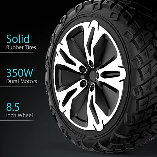 Gyroor Warrior 8.5 inch All Terrain Off Road Scooter with Bluetooth Speakers and LED Lights, UL2272 Certified Self Balancing Scooter