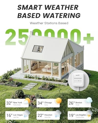 RAINPOINT 8 Zone Smart Sprinkler Controller - Local Weather Intelligence WiFi Sprinkler System Controller, Easy Install APP Control Irrigation System, Sprinkler Timer for Garden Yard