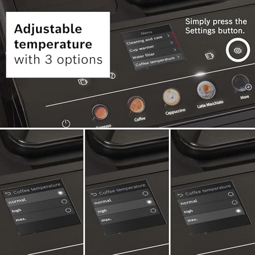 Bosch 500 Series Fully Automatic Espresso Machine – Touch Control Panel, Milk Hose, Ceramic Grinder, Uses Beans & Ground Coffee, 9 One-Touch Drinks, in Black TPU40109