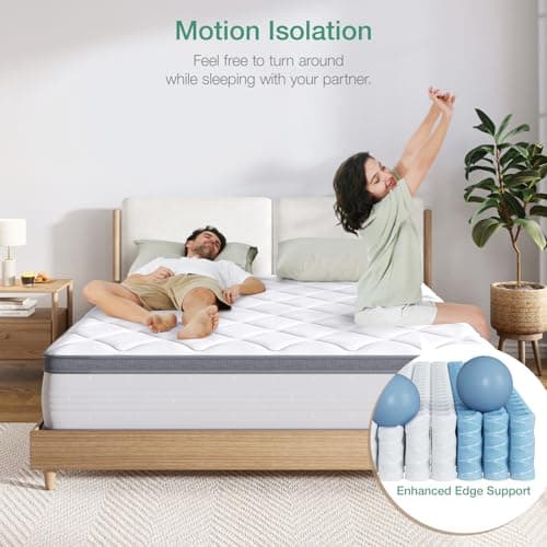 Novilla Twin Mattress, 10 Inch Twin Hybrid Mattress for Kids, Pocket Innerspring Pillow Top Mattresses for Motion Isolation, Pressure Relief & Edge Support,Soft Feel but Supportive