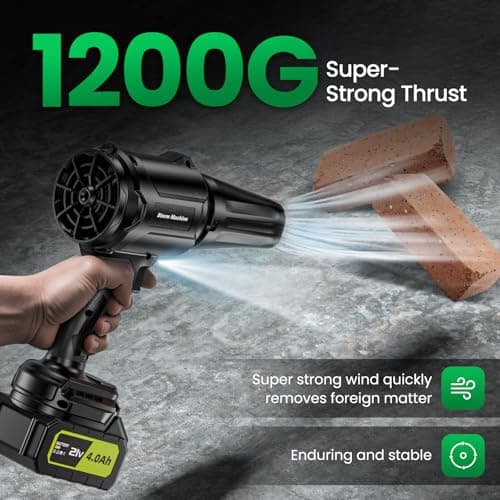 Electric-Cordless-Leaf-Blower - 400000RPM Handheld Leaf Blower - 2 X 4.0Ah Batteries and Charger Included, Lightweight Leaf Blowers for Patio Cleaning Black
