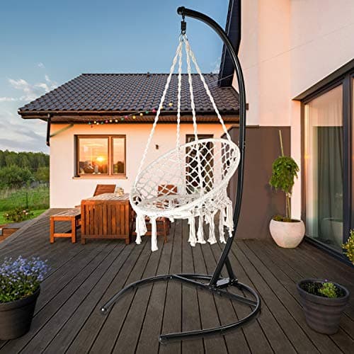 Hanging Chair Stand (Stand Only), Hammock Chair Stand for Indoor Outdoor, Heavy Duty 330 Pound Weight Capacity