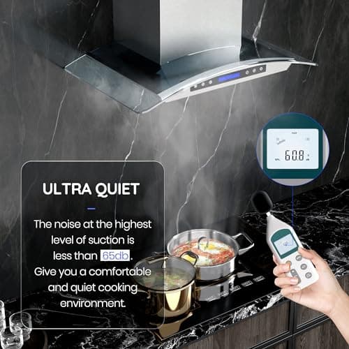 AROAN 30 inch Wall Mount Glass Range Hood, Stainless Steel Kitchen Chimney Vent Hood with 780 CFM & Four-Speed Touch Panel, 2pcs Adjustable LED, Tempered Glass Visor (PA03-30)