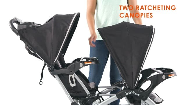 Baby Trend Infant and Toddler Double Stroller & Car Seat Combo, 2 Pc Set, Khaki - Portable and Lightweight Stroller Duo and Car Seat Travel System Tandem