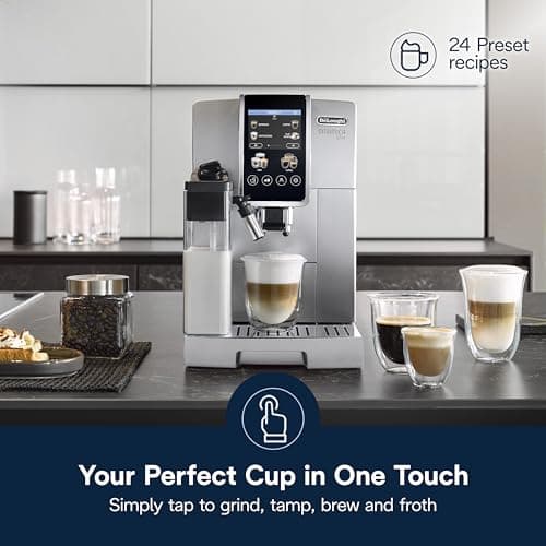 De'Longhi Dinamica Plus Espresso & Coffee Machine, Automatic Milk Frother, 24+ One Touch Recipes, Enjoy Lattes, Cappuccinos, and more, ECAM38085SB
