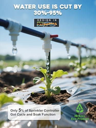 Smart Sprinklers Controller WiFi, Irrigation Controller Easy Use App Enabled, 4 Zone + 16 Plans, Save Water Auto Skin Rain, Freeze & Wind, 10 Minutes Install