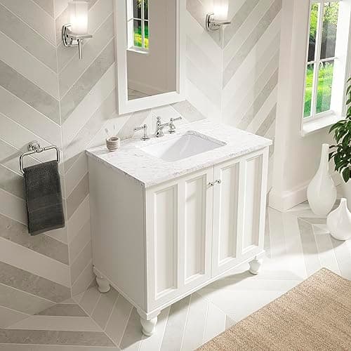 KOHLER 20000-0 Caxton Rectangle Undermount Bathroom Sink with Overflow Drain, 20-1/4" W x 15-11/16" D, White