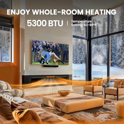 Silonn 50″Smart Electric Fireplace Heater with App & Remote Control, 5300 BTU Heat Output, Ultra-Slim Wall-Mounted or Recessed Electric Fireplace Inserts with Timer, 20 Flame Colors,WiFi Enabled