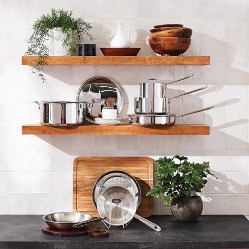 All-Clad D3 3-Ply Stainless Steel Cookware Set 10 Piece, Induction Compatible, Oven Broiler Safe 600F, Kitchen Cooking Set w/ Fry Pans, Saucepans, Saute Pans, Stockpot, Lids, Pots and Pans, Silver
