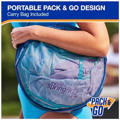 Swimways Infant Spring Float, Baby Pool Float with Canopy & UPF Protection, Swimming Pool Accessories for Kids 3-9 Months, Mermaid