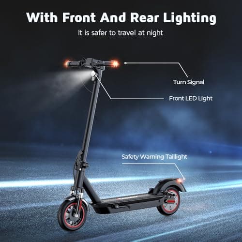iScooter Electric Scooter for Adults,50/30 Miles Range, 28 MPH Top Speed, 800/750W Motor, 10" Pneumatic Tires, Foldable Dual Shock Absorption Commuting E Scooter with APP & Turn Signals & Storage Bag