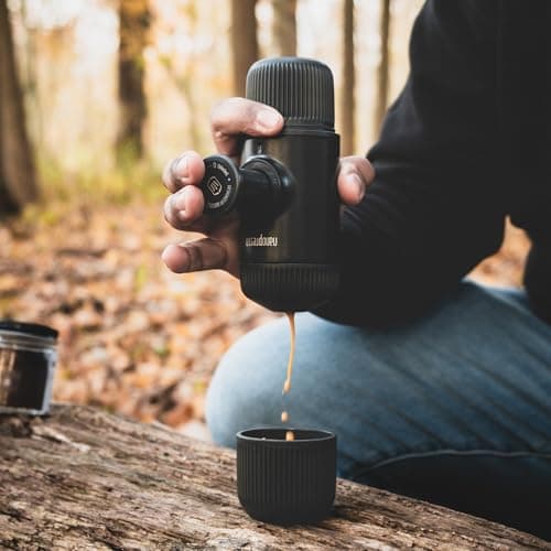 WACACO Nanopresso Portable Espresso Maker,Upgraded Version of Minipresso, 18 Bar Pressure Ground Coffee, Small Travel Coffee Maker, Manually Operated, Perfect for Trips and Camping Outdoor